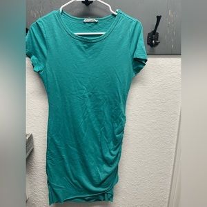 Teal bodycon cotton dress